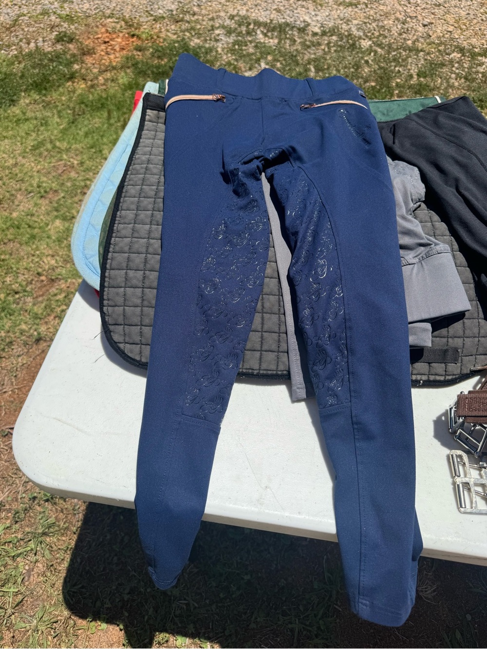 Horse- Equestrian Princess-Navy Equestrian Grip Breeches with Zip Pockets